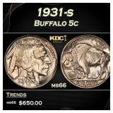 1931-s Buffalo Nickel 5c Grades ms66