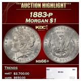 1883-p Morgan Dollar $1 ms66+ SEGS