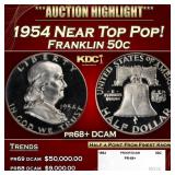 1954 Proof Franklin Half Dollar Near Top Pop! 50c