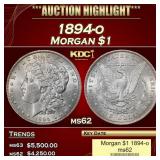 1894-o Morgan Dollar $1 ms62 USCG