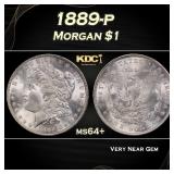 1889-p Morgan Dollar $1 Grades ms64+