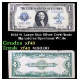 1923 $1 large size Silver Certificate Grades xf Si