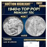 1940-d Mercury Dime TOP POP! 10c ms68 SEGS