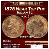 1878 Proof Indian Cent Near Top Pop 1c pr66+ rb SE