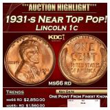1931-s Lincoln Cent Near Top Pop! 1c ms66 rd SEGS