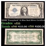 1928B $1 Blue Seal Silver Certificate "Funnyback"