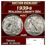 1939-s Walking Liberty Half Dollar 50c ms66 SEGS