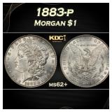 1883-p Morgan Dollar $1 Grades ms62+