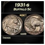 1931-s Buffalo Nickel 5c Grades ms66