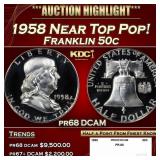 1958 Proof Franklin Half Dollar Near Top Pop! 50c