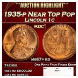 1935-p Lincoln Cent Near Top Pop 1c ms67+ rd SEGS