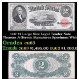 1917 $2 Large Size Legal Tender Note Thomas Jeffer
