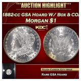 1882-cc Morgan Dollar GSA Hoard W/ Box & COA $1 Gr