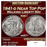 1941-d Walking Liberty Half Dollar Near Top Pop 50