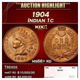 1904 Indian Cent . 1c ms66+ rd SEGS