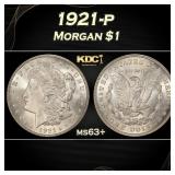 1921-p Morgan Dollar $1 Grades ms63+