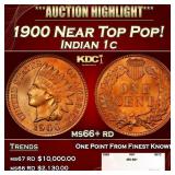 1900 Indian Cent Near Top Pop! 1c ms66+ rd SEGS