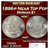 1896-p Morgan Dollar Near Top Pop! $1 ms67 SEGS