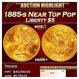 1885-s Gold Liberty Half Eagle Near Top Pop $5 ms6