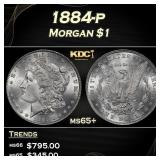 1884-p Morgan Dollar $1 Grades ms65+