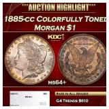 1885-cc Morgan Dollar Colorfully Toned $1 ms64+ SE