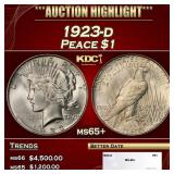 1923-d Peace Dollar $1 ms65+ SEGS