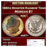 1880-s Morgan Dollar Monster Rainbow Toned $1 ms67