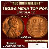 1929-s Lincoln Cent Near Top Pop! 1c ms66 rd SEGS