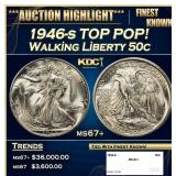1946-s Walking Liberty Half Dollar TOP POP! 50c ms