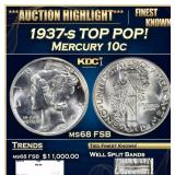 1937-s Mercury Dime TOP POP! 10c ms68 FSB SEGS
