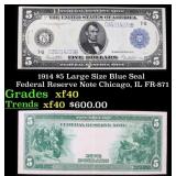 1914 $5 Large Size Blue Seal Federal Reserve Note