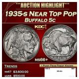 1935-s Buffalo Nickel Near Top Pop 5c ms66+ SEGS
