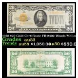 1928 $20 Gold Certificate FR-2402 Woods/Mellon Gra