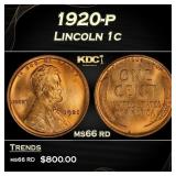 1920-p Lincoln Cent 1c Grades ms66 rd
