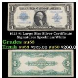 1923 $1 large size Silver Certificate Grades Selec