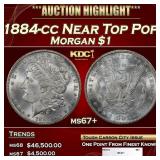 1884-cc Morgan Dollar Near Top Pop $1 ms67+ SEGS