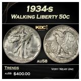 1934-s Walking Liberty Half Dollar 50c Grades au58