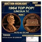 1964 Proof Lincoln Cent TOP POP! 1c pr70 rd DCAM S
