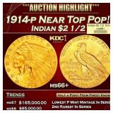1914-p Gold Indian Quarter Eagle Near Top Pop! $2
