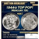 1944-d Mercury Dime TOP POP! 10c ms68+ FSB SEGS