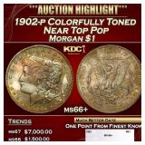 1902-p Morgan Dollar Colorfully Toned Near Top Pop