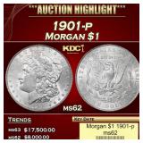 1901-p Morgan Dollar $1 ms62 USCG