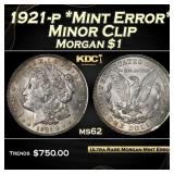 PCGS 1921-p *Mint Error* Minor Clip Morgan Dollar