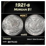 1921-s Morgan Dollar $1 Grades ms65