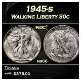 1945-s Walking Liberty Half Dollar 50c Grades ms66
