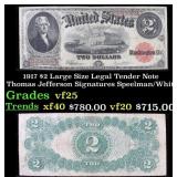 1917 $2 Large Size Legal Tender Note Thomas Jeffer