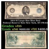 1914 $5 Large Size Blue Seal Federal Reserve Note