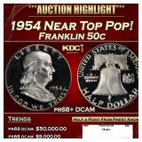 1954 Proof Franklin Half Dollar Near Top Pop! 50c
