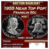 1955 Proof Franklin Half Dollar NEar Top Pop! 50c