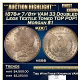 1878-p 7/8tf VAM 33 Doubled Legs Morgan Dollar Tex